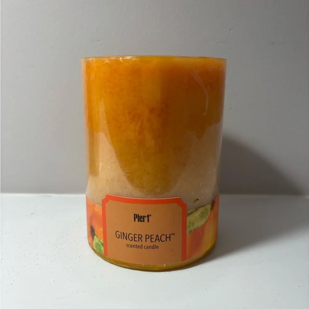 Pier 1 Ginger Peach Candle 3x4 New Sealed